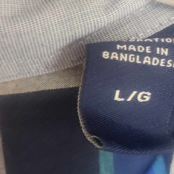 Mens Chaps size L button up plaid Blue shirt short sleeve - Picture 6 of 7